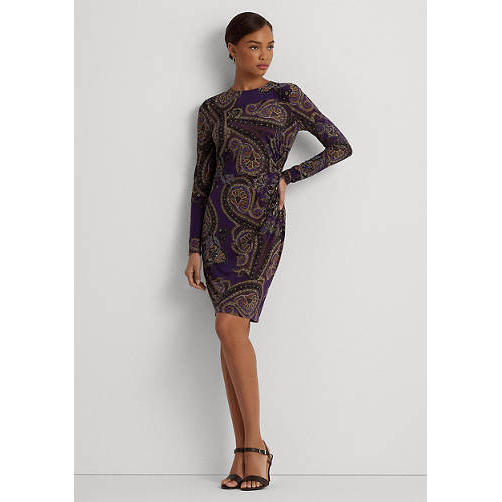 Women's 'Paisley Twist-Front Stretch' Mini Dress