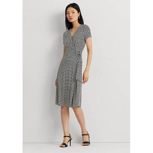 Women's 'Houndstooth Surplice' Midi Dress
