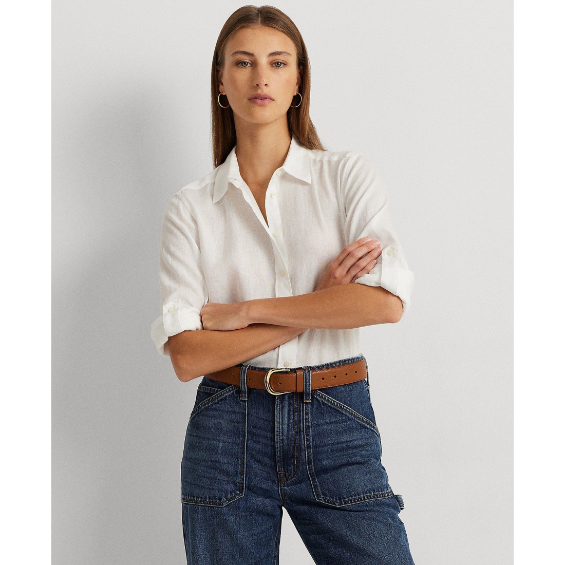 'Linen Shirt, Regular & Petite' pour Femmes