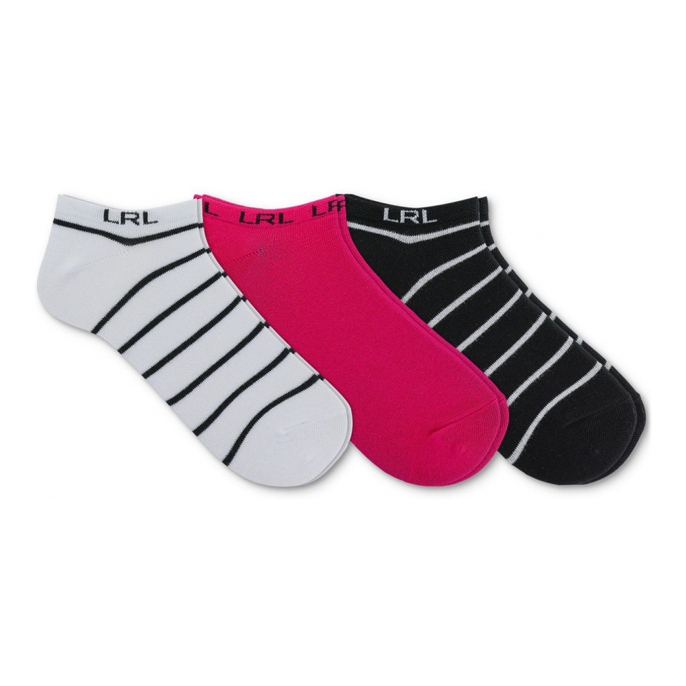 Women's 'Patterned Ankle' Socks - 3 Pairs