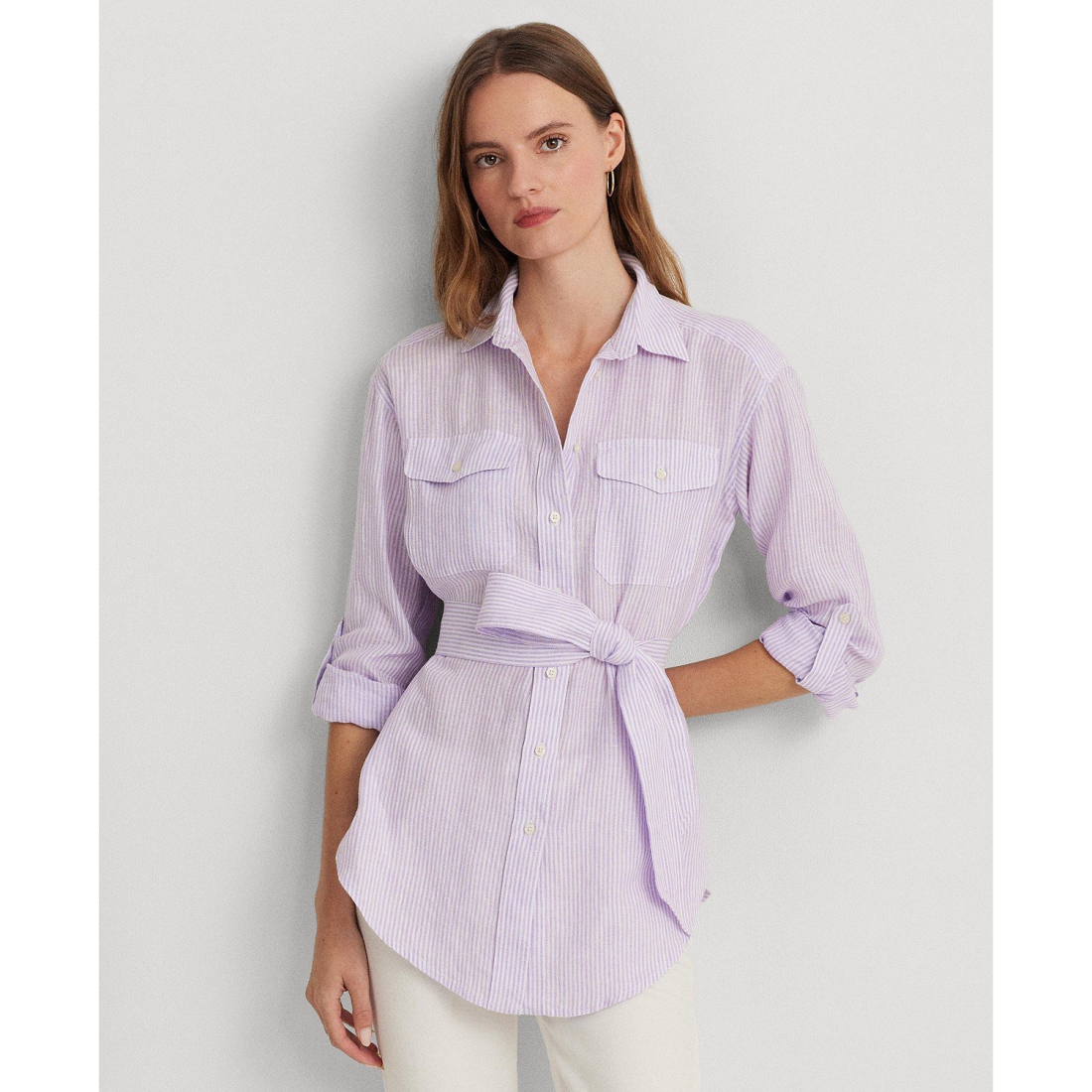 Chemise 'Striped Belted Utility' pour Femmes