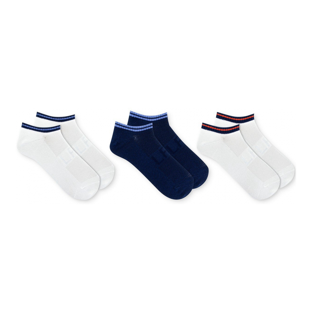 Women's 'Striped Low Cut' Socks - 3 Pairs
