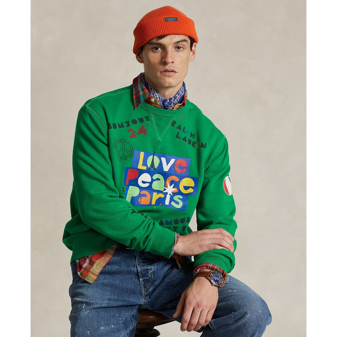 Men's 'Love Peace Paris' Sweater Vest