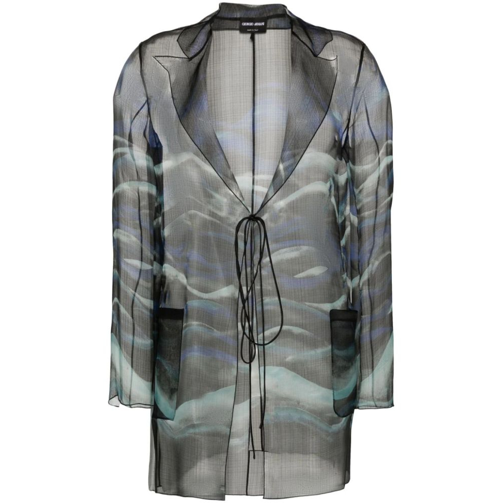 'Abstract-Print' Langärmelige Bluse für Damen