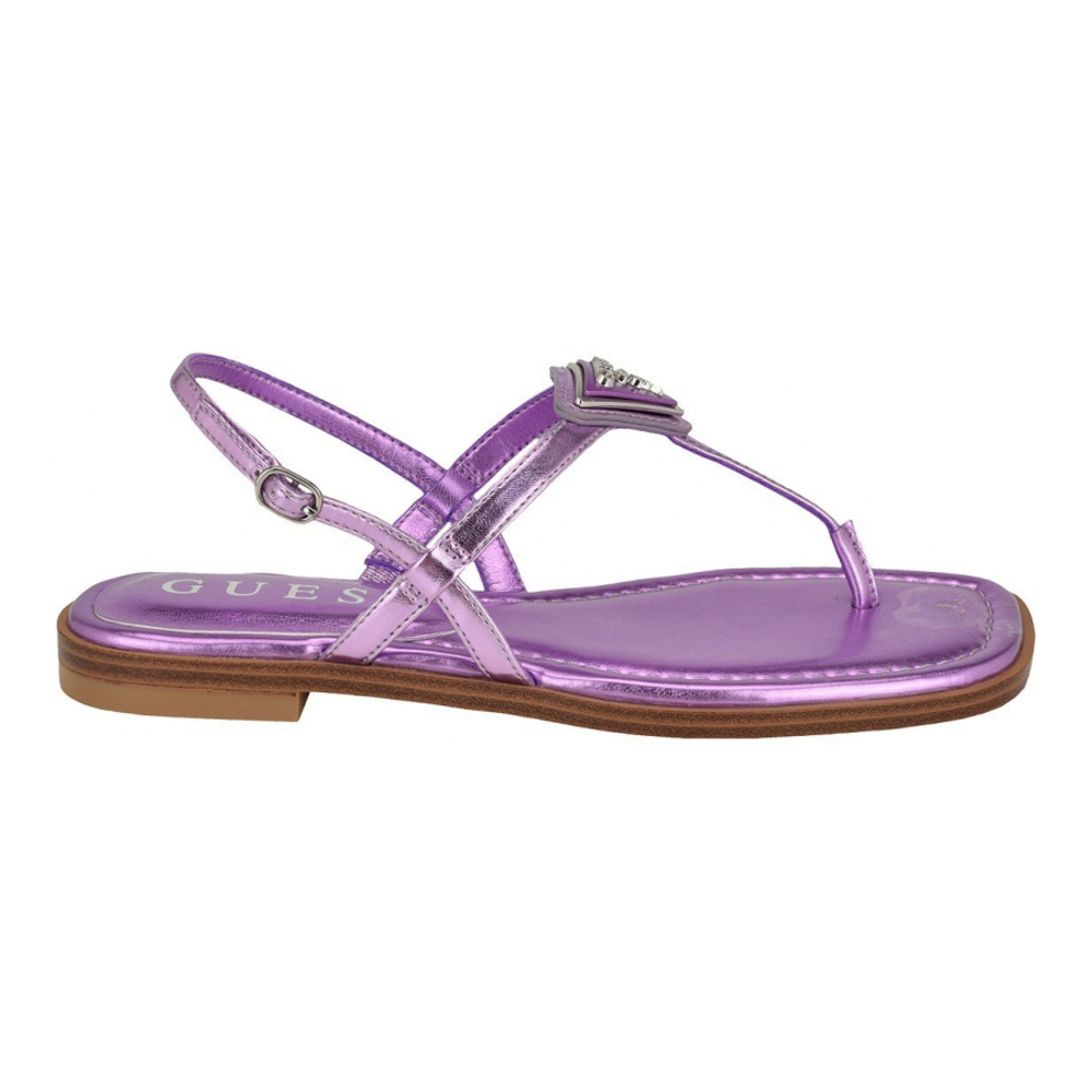 Sandales à brides 'Rainey Logo Sqaure Toe T-Strap Flat Sandals' pour Femmes