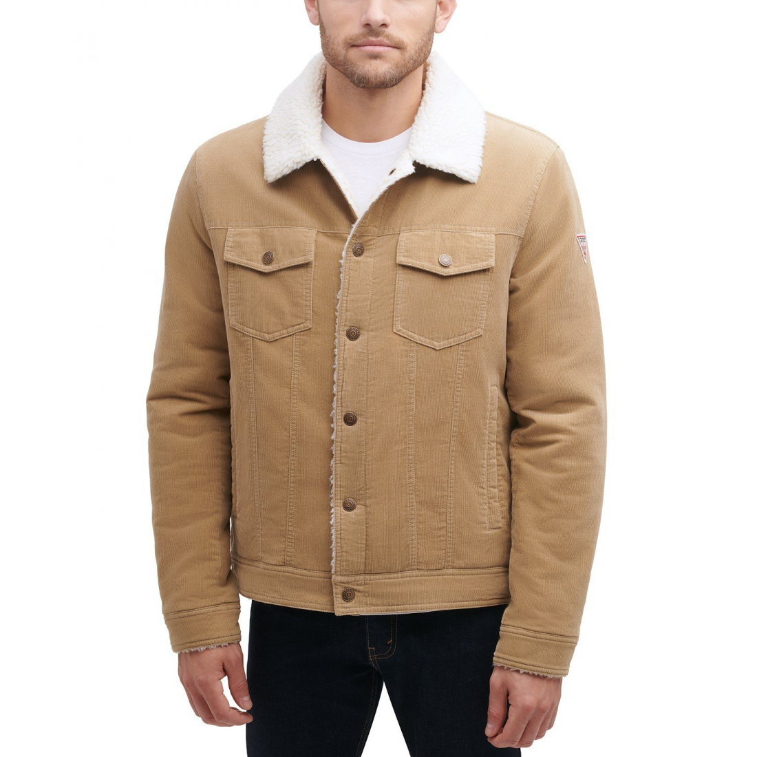 Men's 'Corduroy with Sherpa Collar' Bomber Jacket
