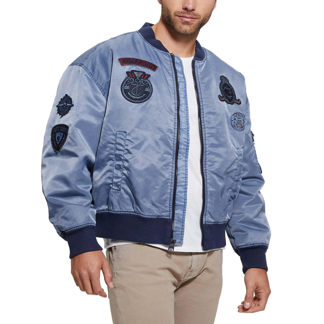 Men's 'Ace Embroidered Patch Full-Zip' Bomber Jacket