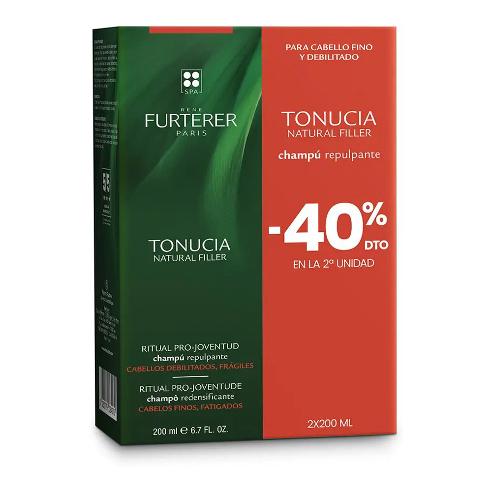 Tonucia Natural Filler Shampoing Repulpant Pack - 200 ml, 2 Pièces