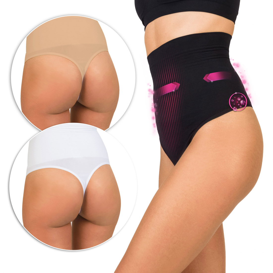 Tanga à taille haute pour Femmes - 3 Pièces