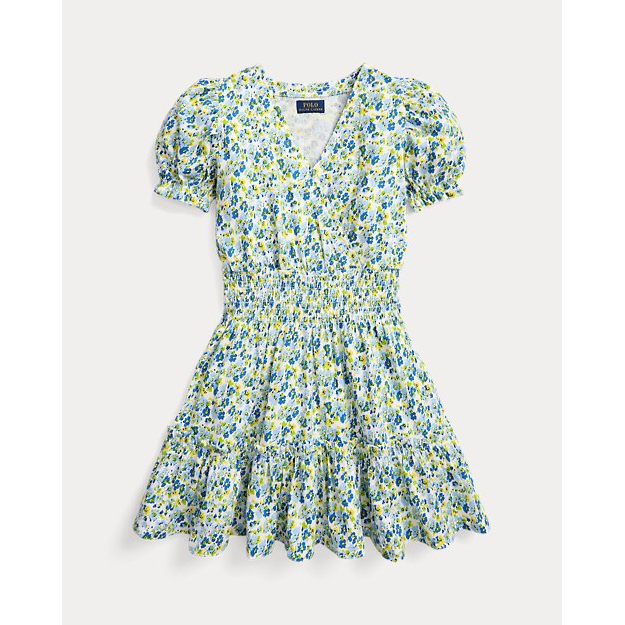 Big Girl's 'Floral Faux-Wrap' Mini Dress