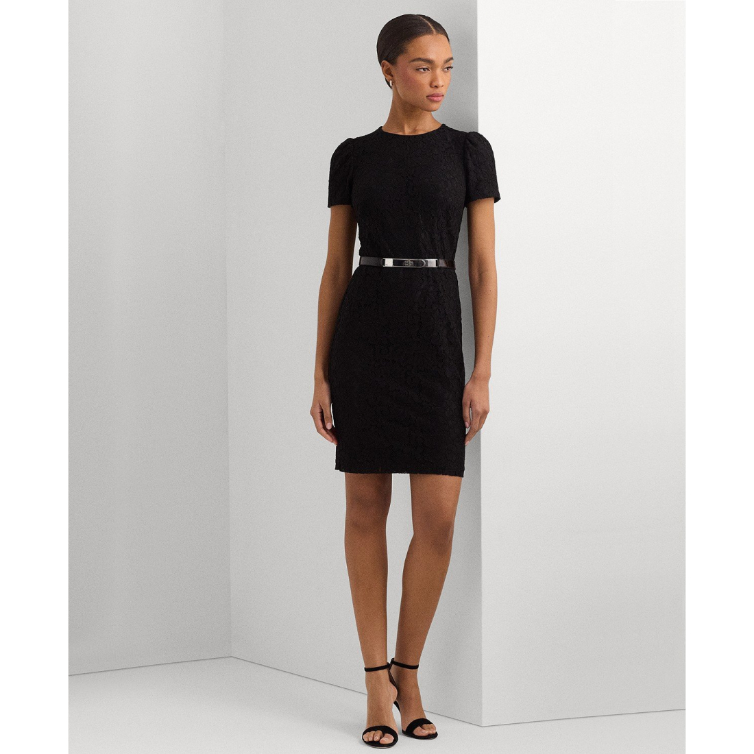Women's 'Lace Puff-Sleeve Cocktail Dress'