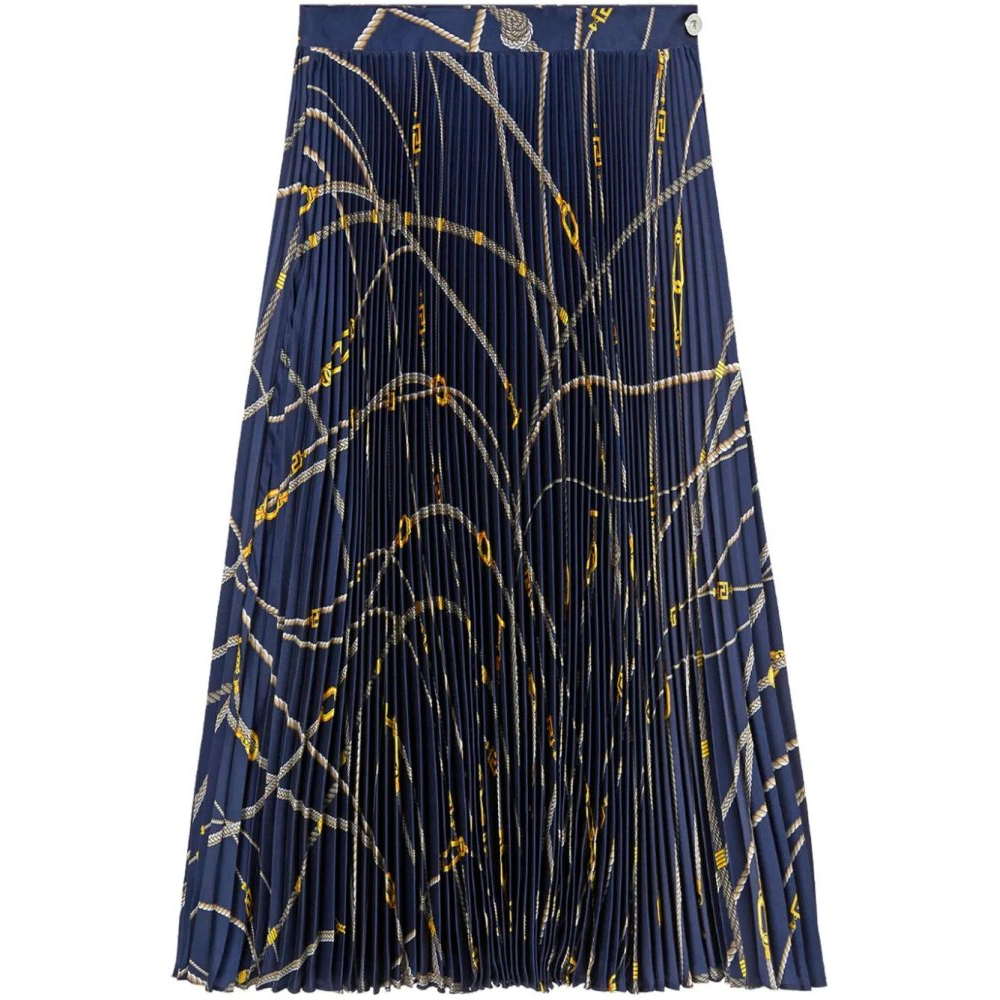 Jupe Midi 'Greca Nautical Pleated' pour Femmes