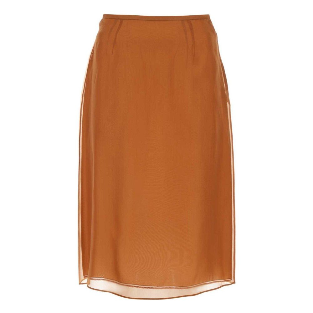 Women's 'Double Layer Semi-Sheer' Midi Skirt