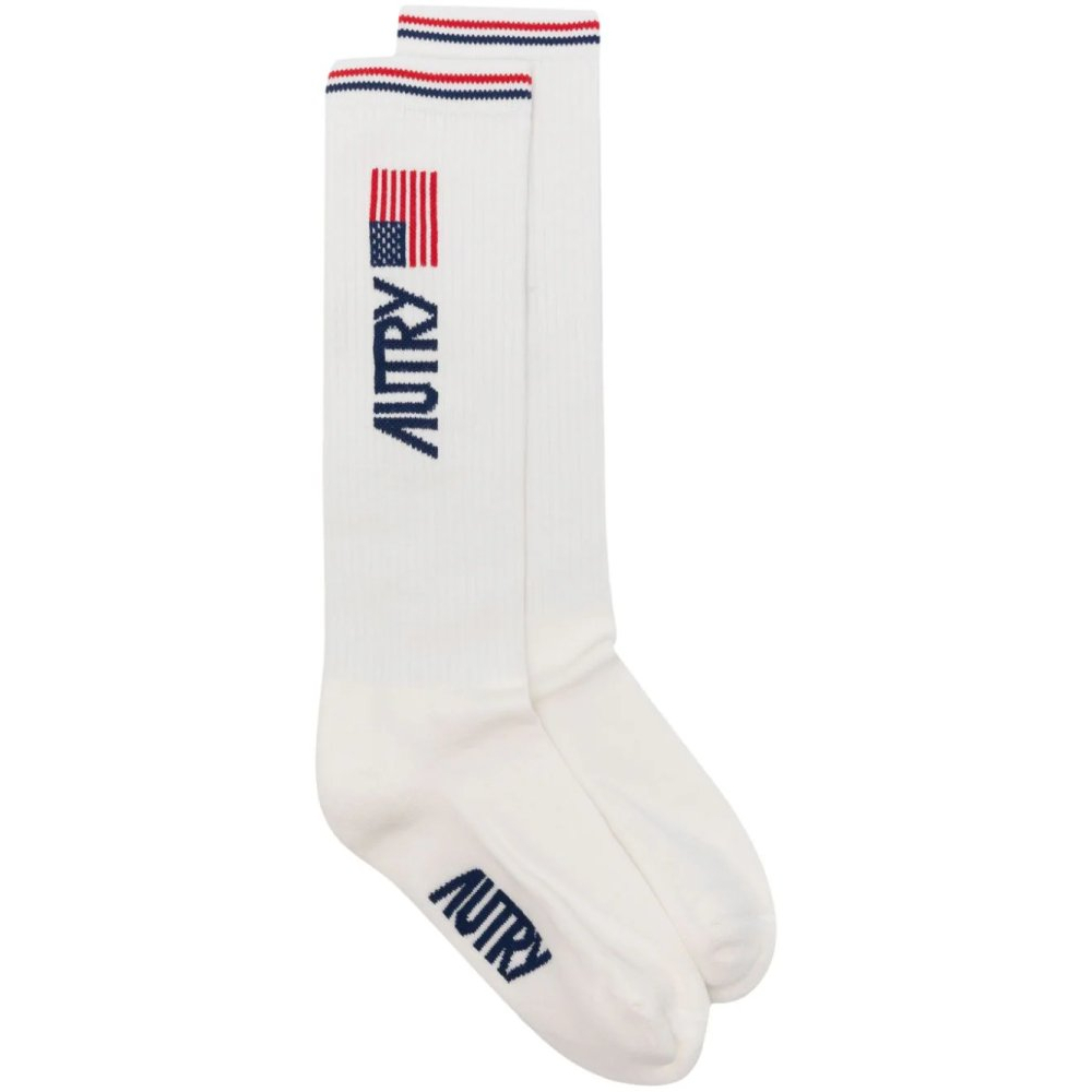 'Logo-Intarsia Mid-Calf' Socken