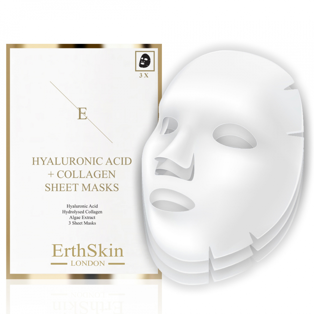 'Hyaluronic Acid & Collagen' Maskenblatt-Set - 3 Stücke