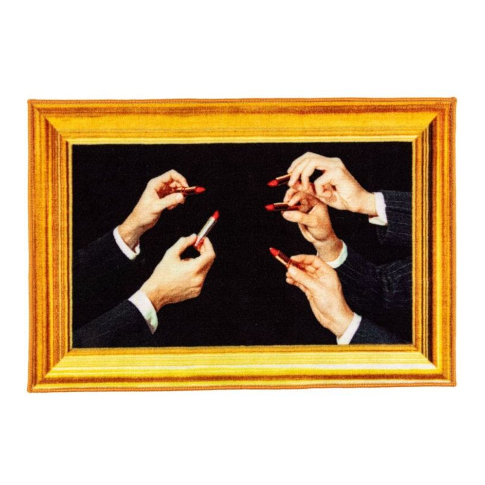 'Lipstick Graphic-Print' Mat - 90 x 60 cm