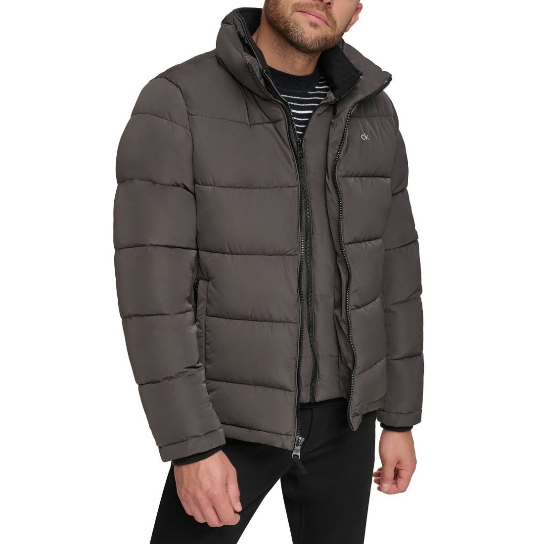 Manteau matelassé 'Puffer With Set In Bib Detail' pour Hommes