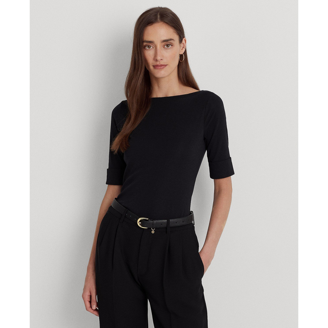 'Stretch Boatneck Top, Regular & Petite' pour Femmes