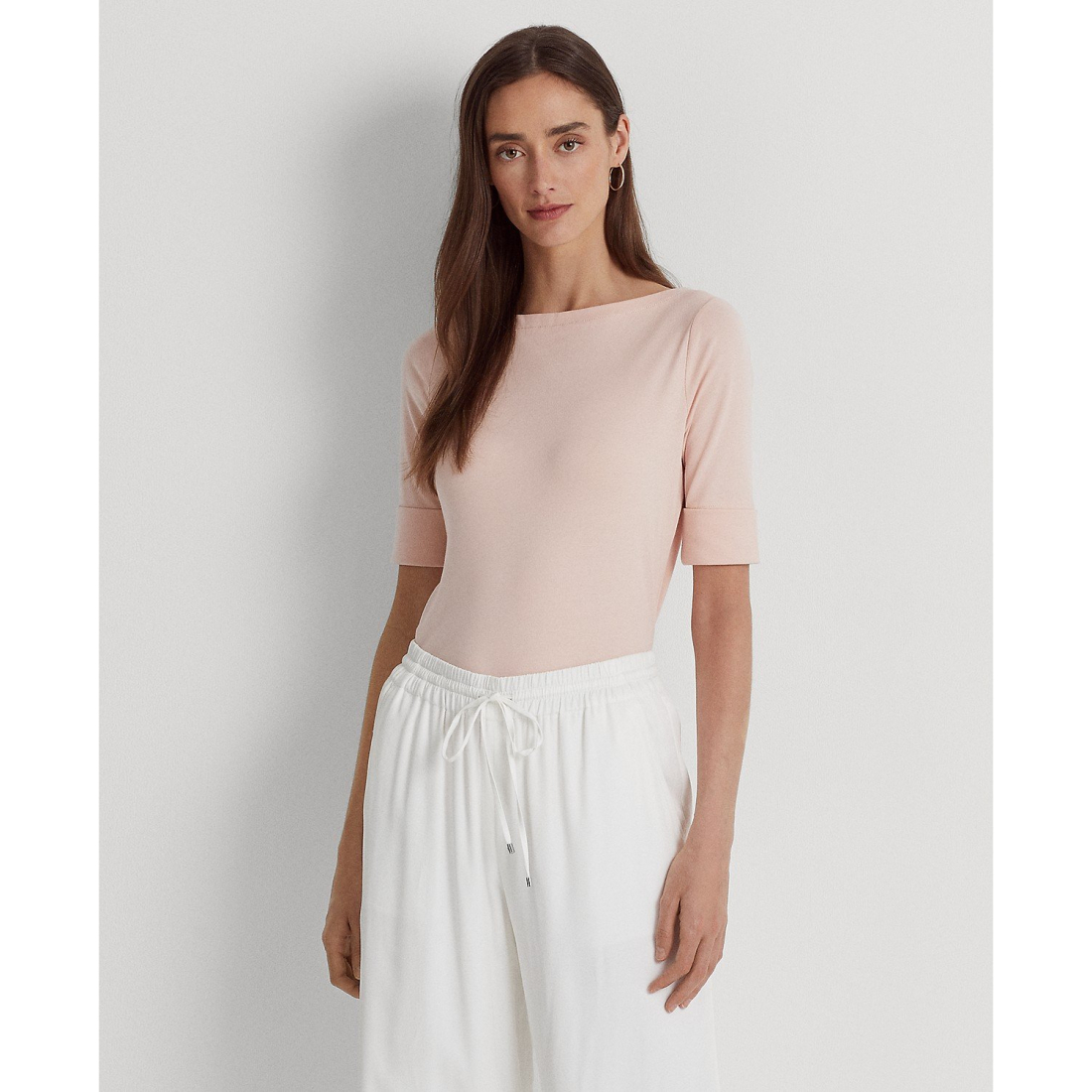 'Stretch Boatneck Top, Regular & Petite' pour Femmes