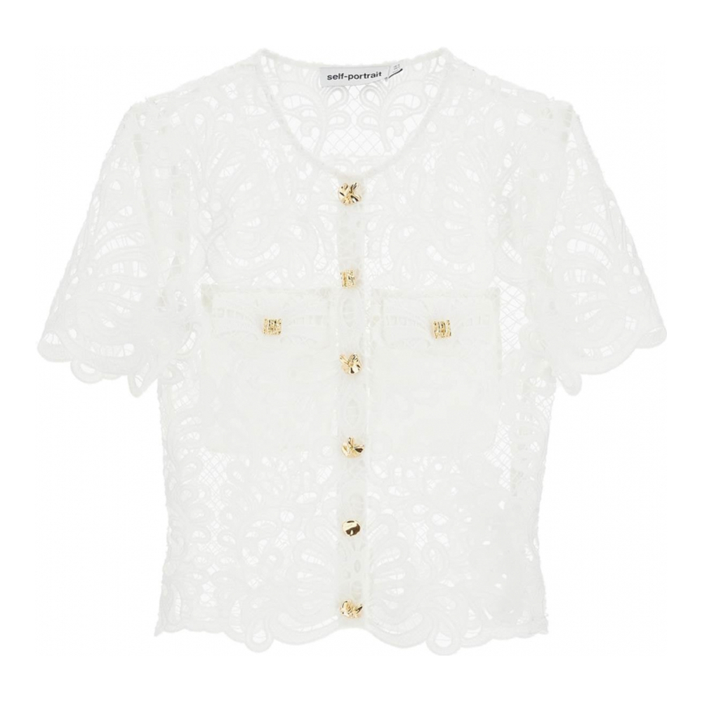 Top à manches courtes 'Guipure Lace' pour Femmes