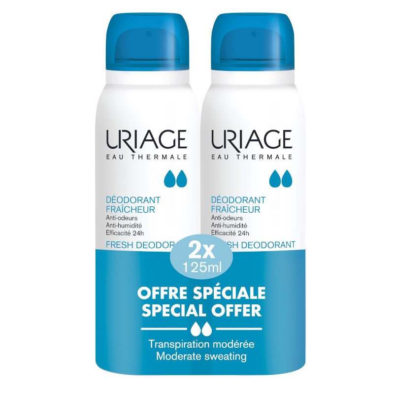 Déodorant Fraicheur Eau Thermale - 125 ml, 2 Pièces