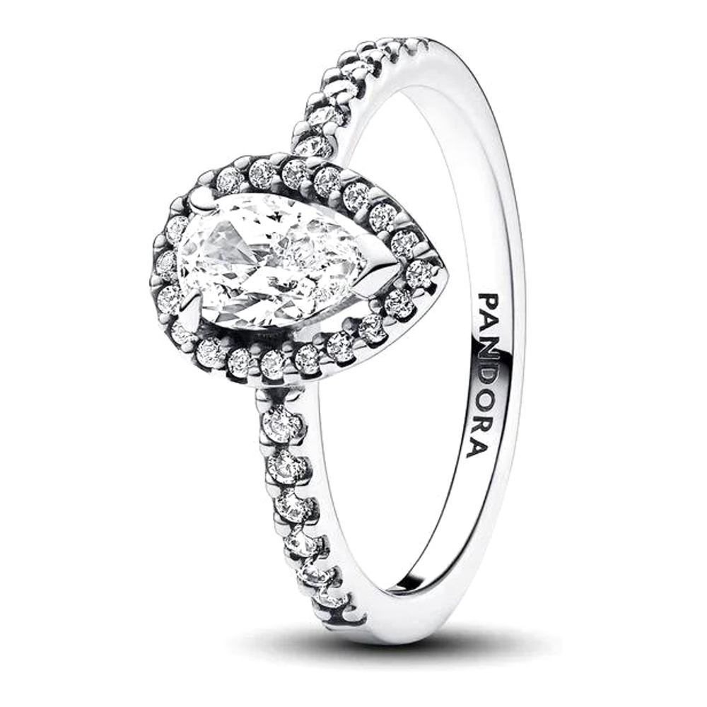 Women's 'Sparkling Pear Halo' Ring