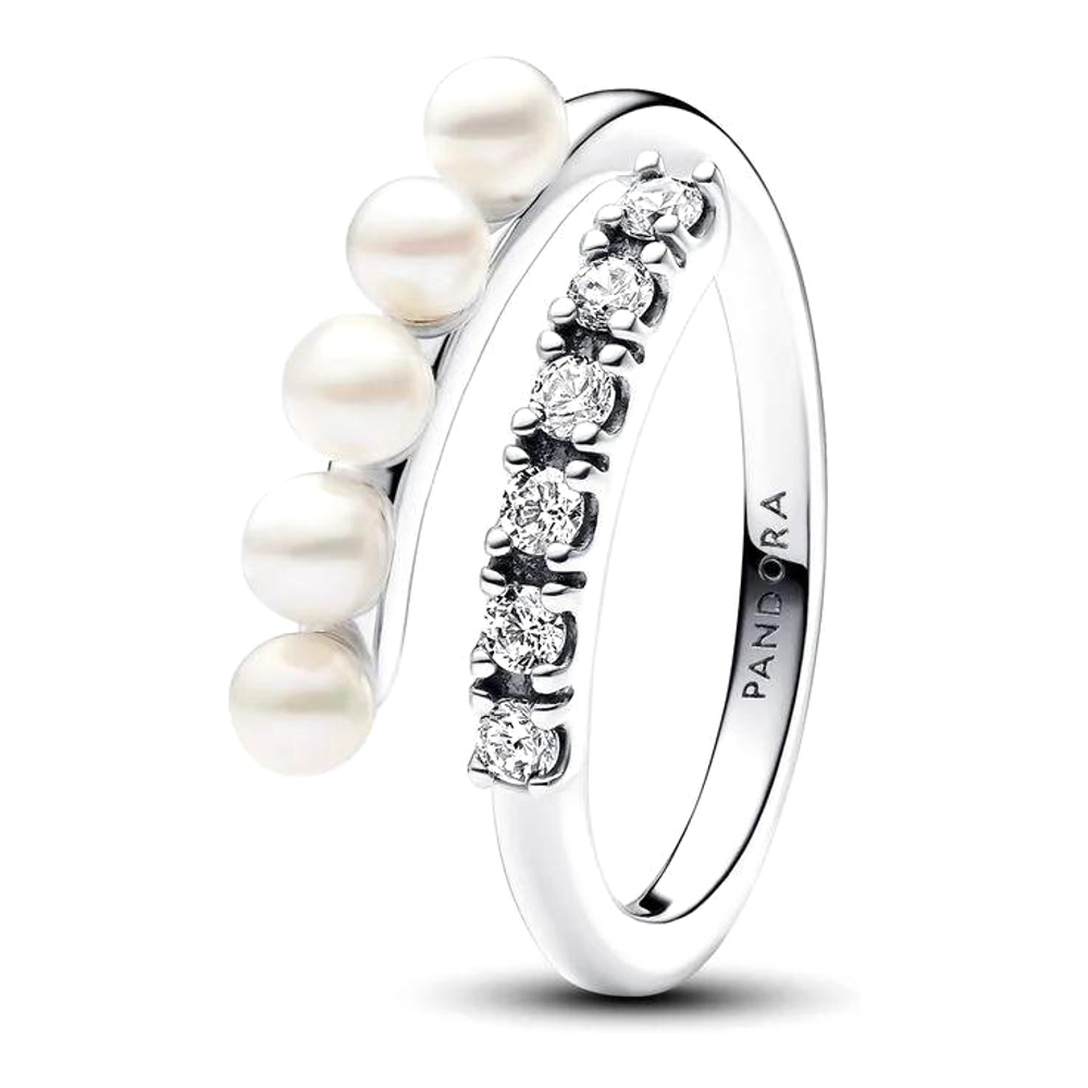 Women's 'Treated Freshwater Cultured Pearls & Pavé' Ring