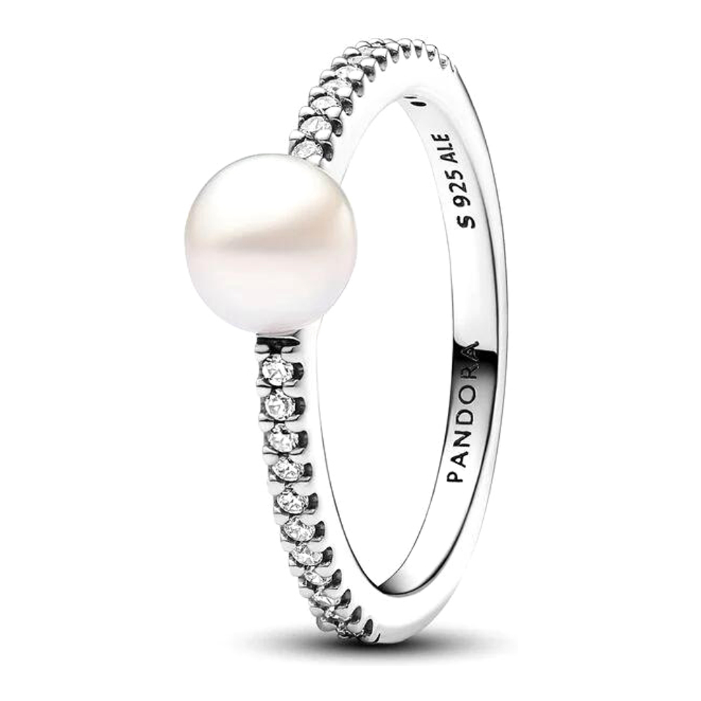 Women's 'Treated Freshwater Cultured Pearl & Pavé' Ring