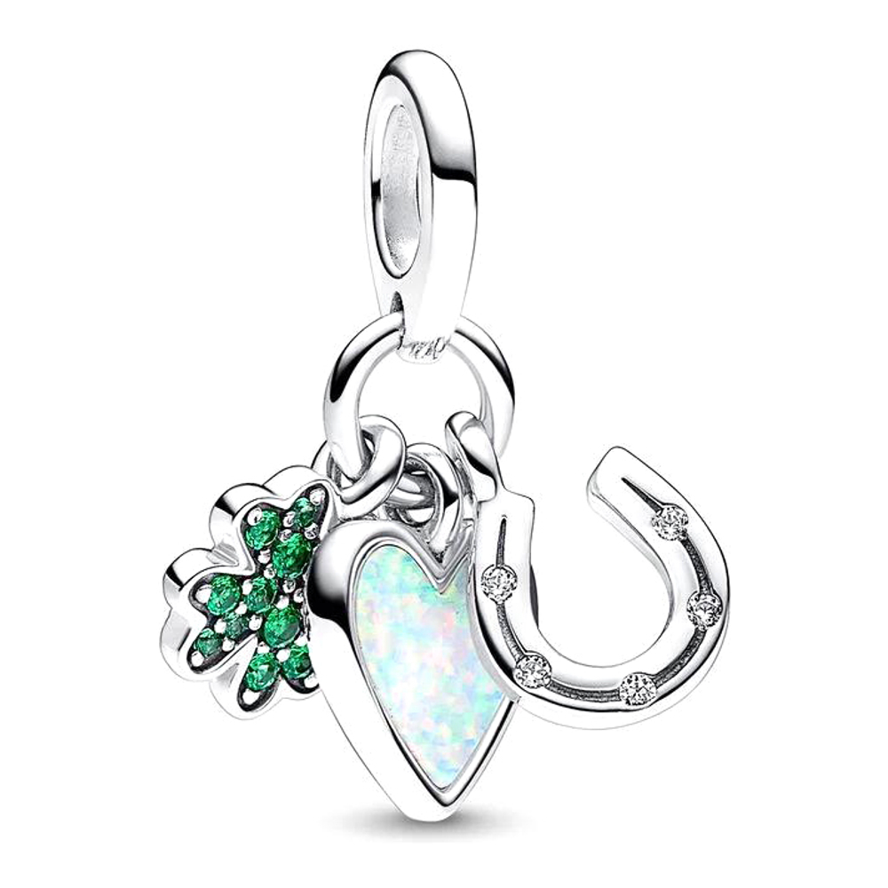 Women's 'Four Leaf Clover, Heart and Horseshoe' Charm