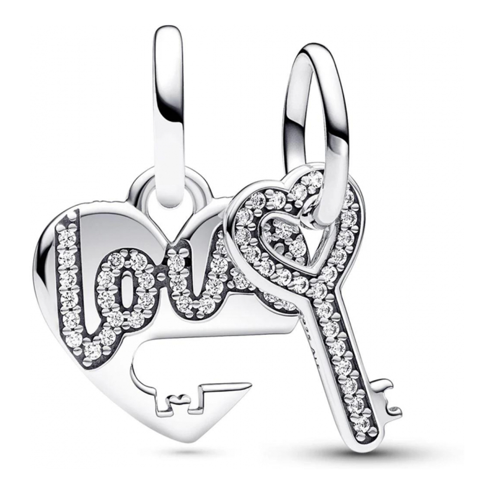 Charm 'Splittable Heart & Key' pour Femmes