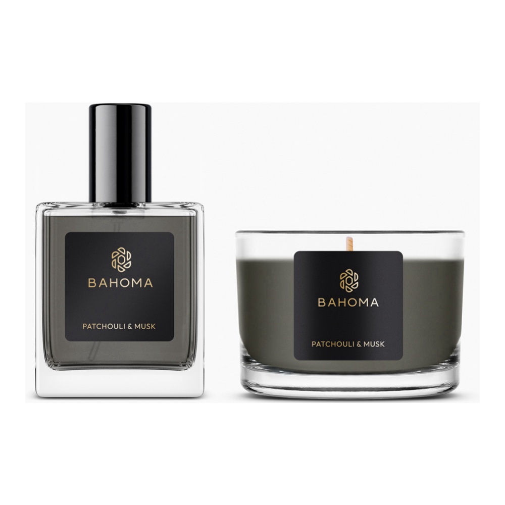 Bougie et vaporisateur d'ambiance 'Obsidian' - Musk & Patchouli 80 g