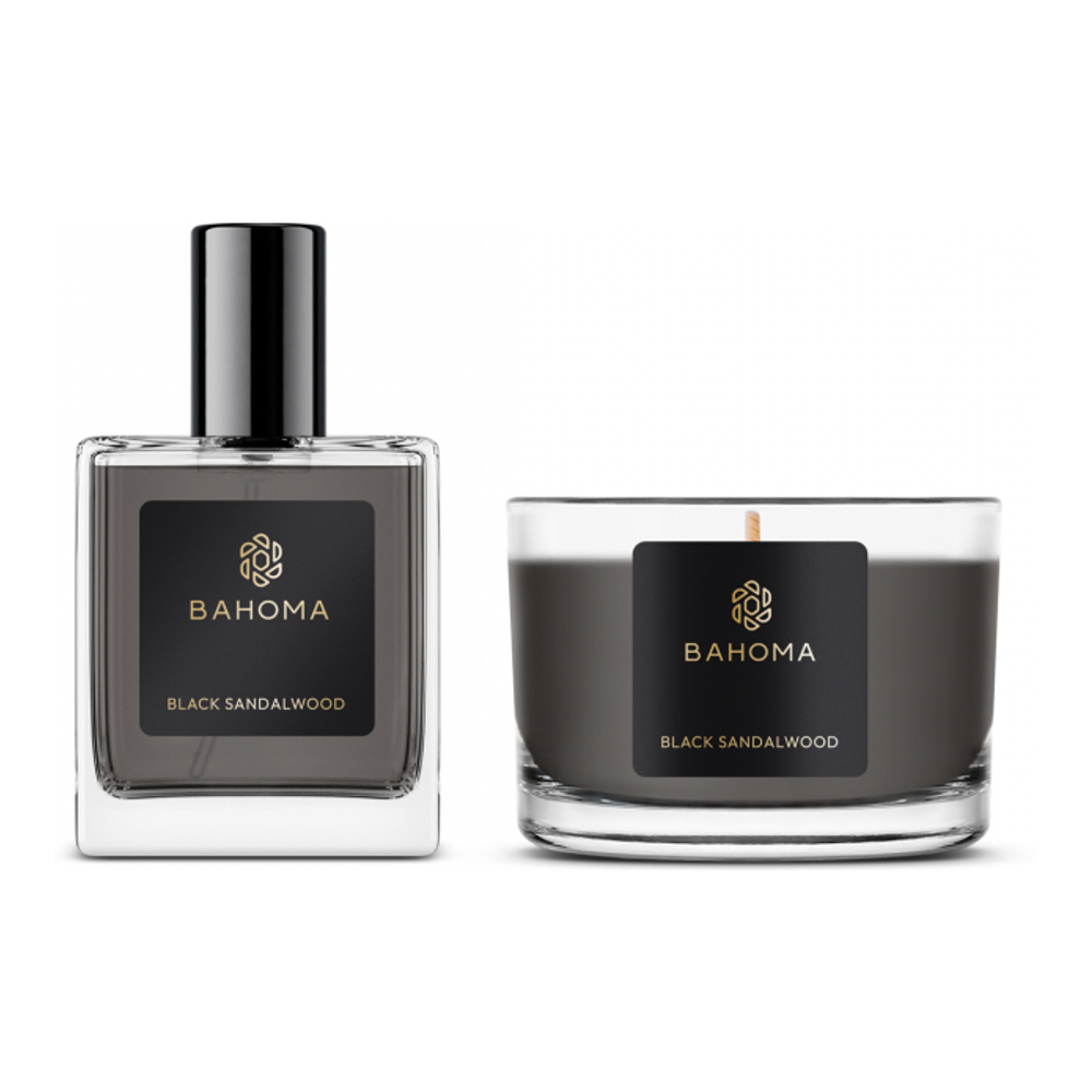 Bougie et vaporisateur d'ambiance 'Obsidian' - Black Sandalwood 2 Pièces