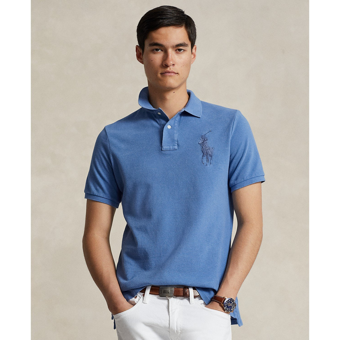 Polo 'Custom Slim Fit Big Pony Mesh' pour Hommes