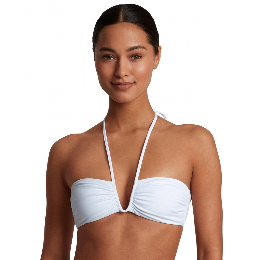 'Shirred V-Wire Bandeau Bikini Top' pour Femmes