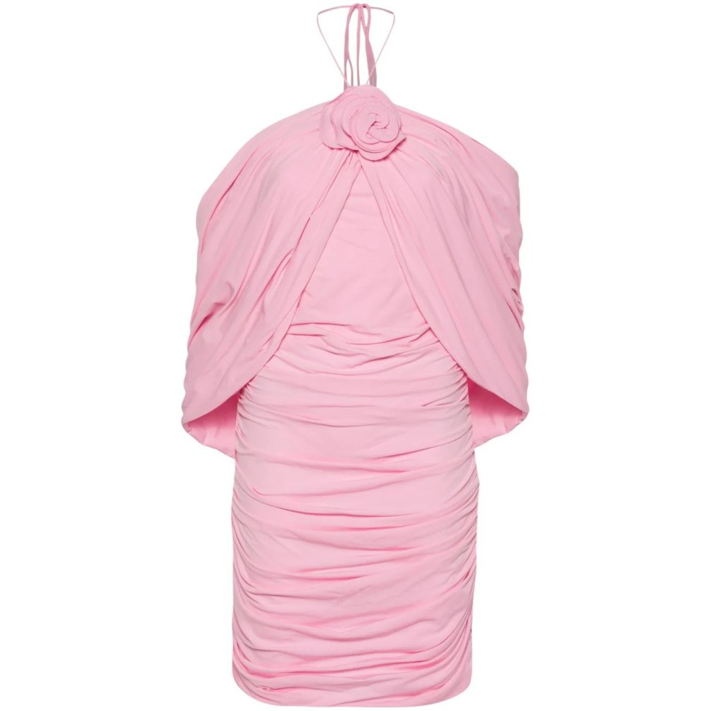 Robe mini 'Flower-Appliqué Ruched' pour Femmes