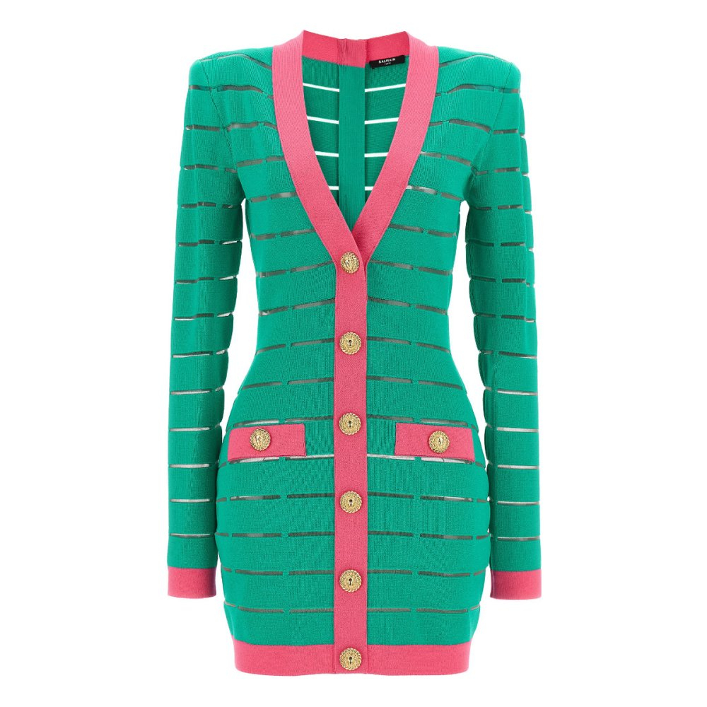 Women's 'Two-Tone Knit' Long-Sleeved Dress