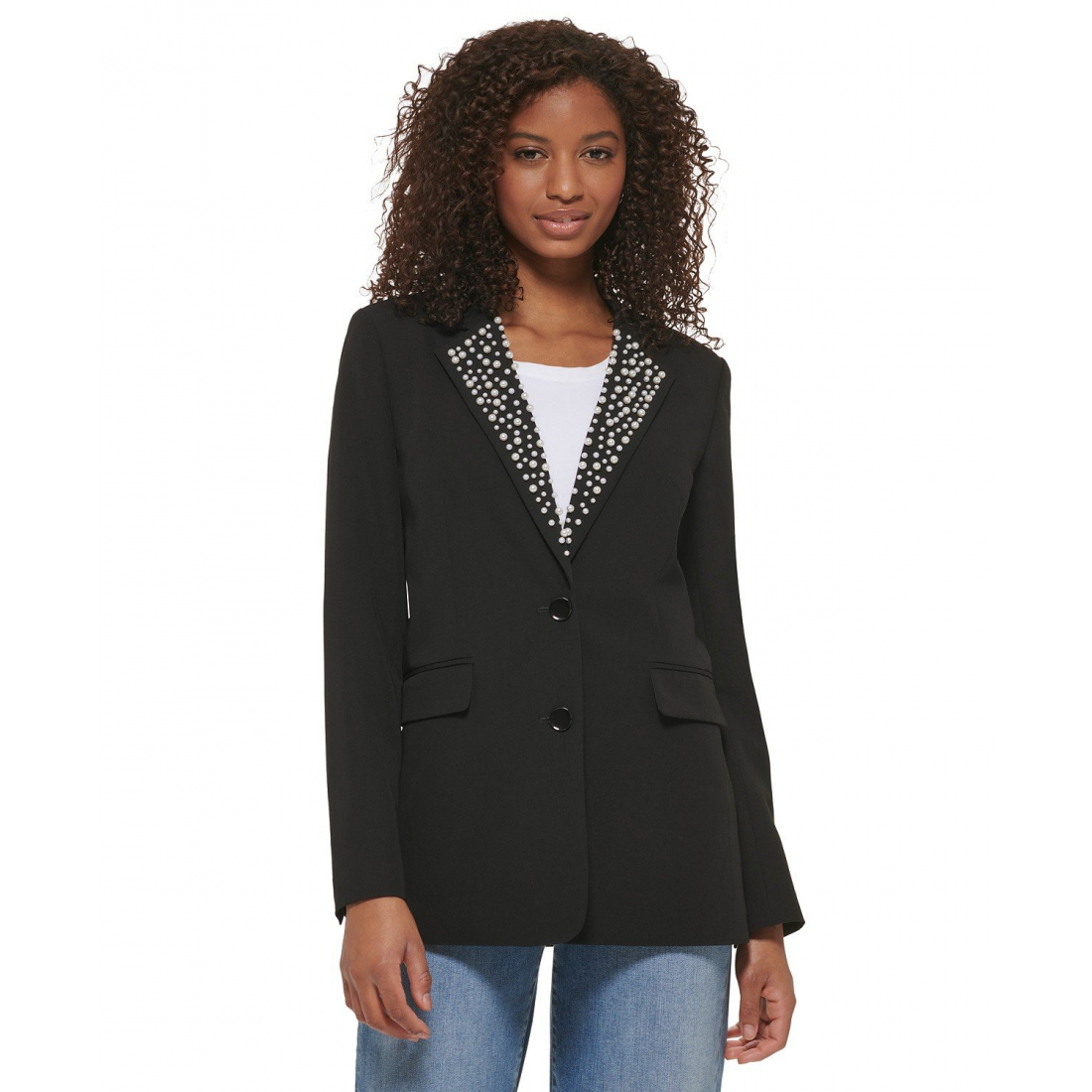 Women's 'Imitation Pearl Collar' Blazer