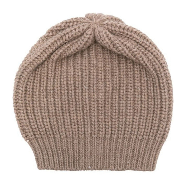 Bonnet 'Sequin-Embellished Ribbed' pour Femmes