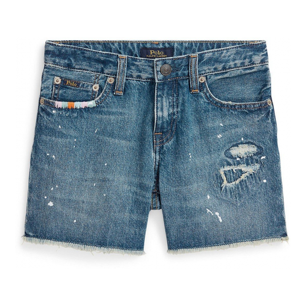 Short en jean 'Paint-Splatter-Print Cotton' pour Grandes filles