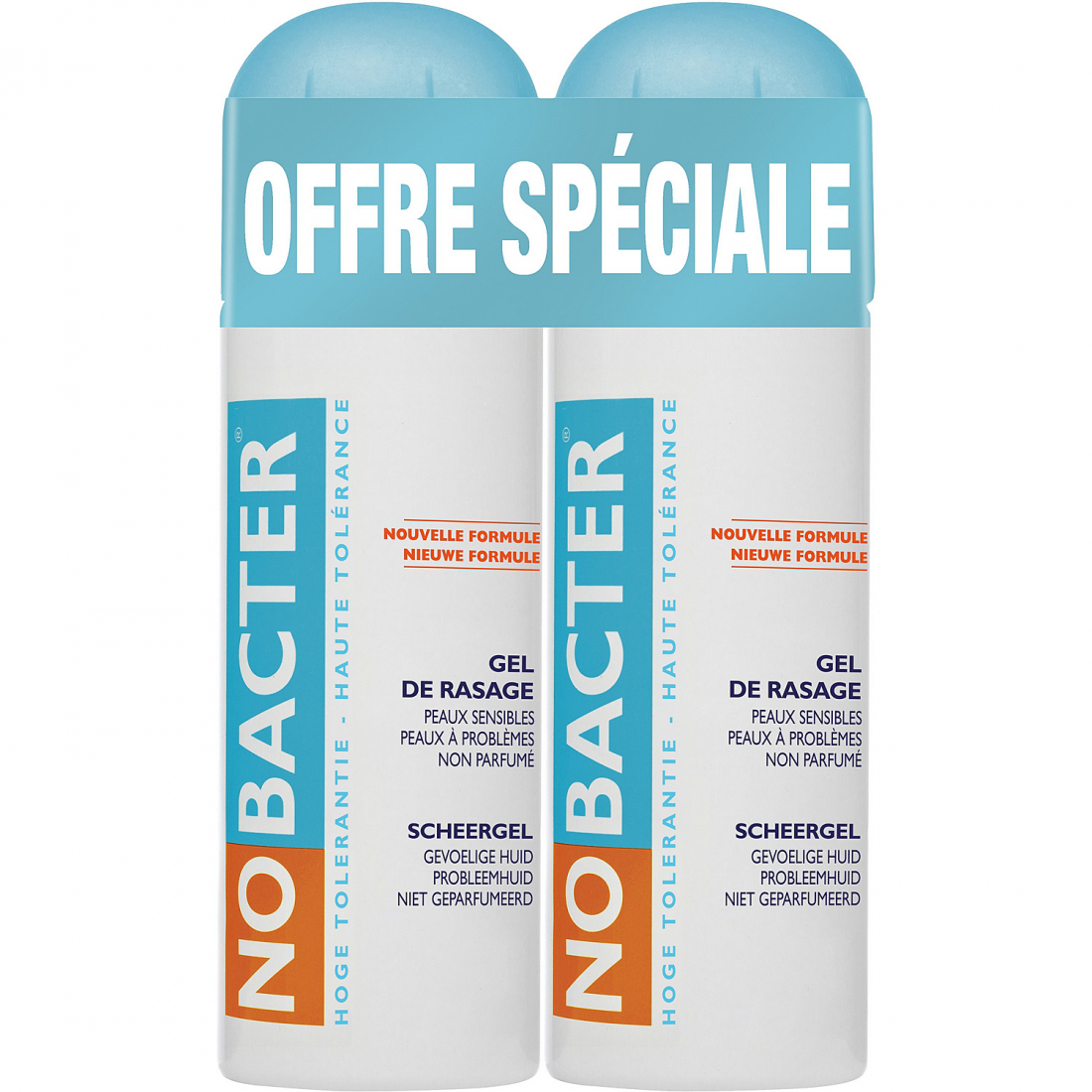 Nobacter Duo Gel De Rasage - 150 ml, 2 Pièces