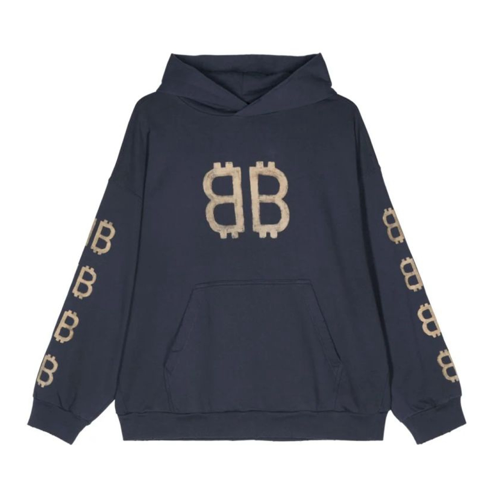 Men's 'Crypto Logo-Print Distressed' Hoodie