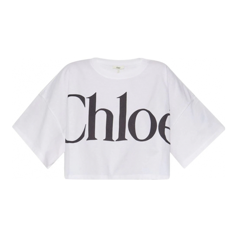 'Logo-Print' Crop T-shirt für Damen
