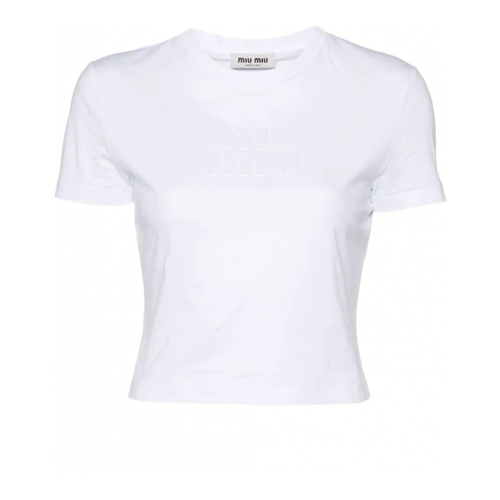 T-Shirt court 'Logo-Patch' pour Femmes