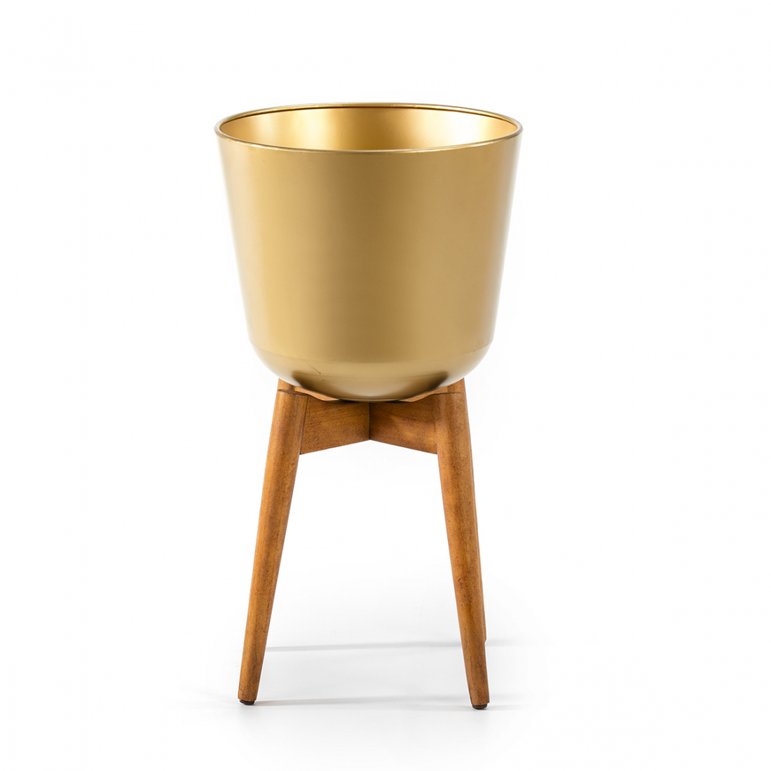 Flowerpot Stand 38X38X70 Wood Natural/Metal Golden