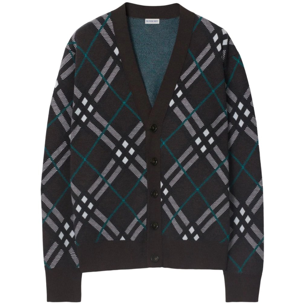 Men's 'Check-Print' Cardigan