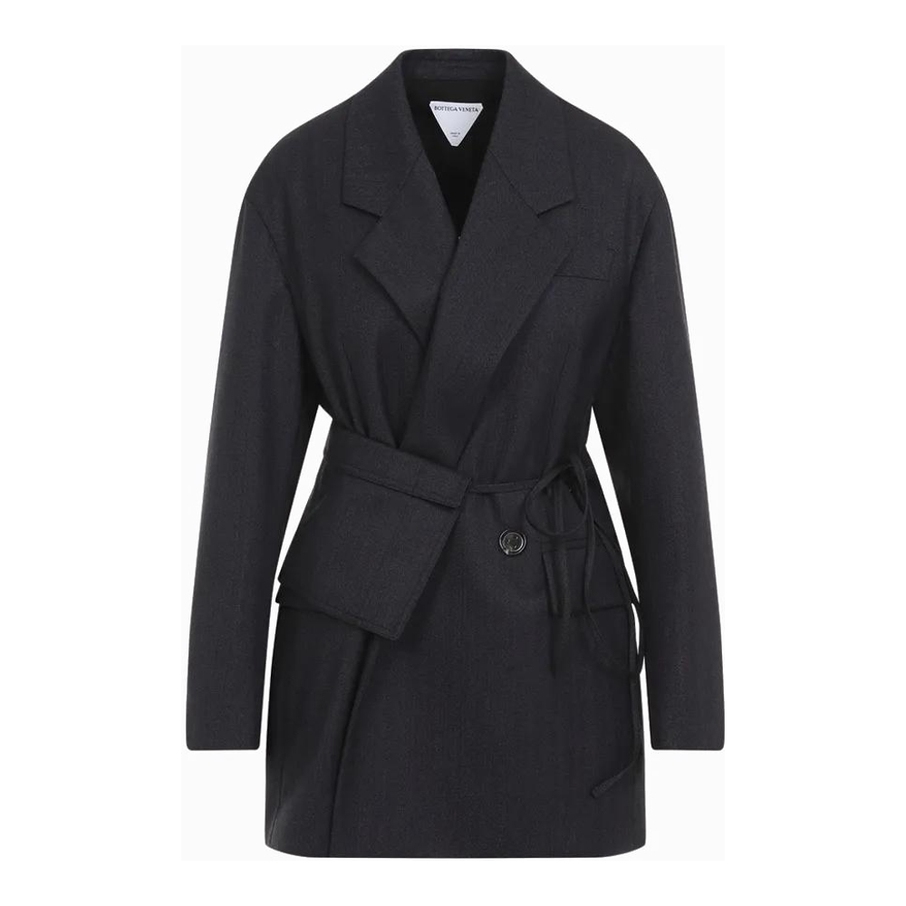Women's 'Striped Belted' Belted Coat
