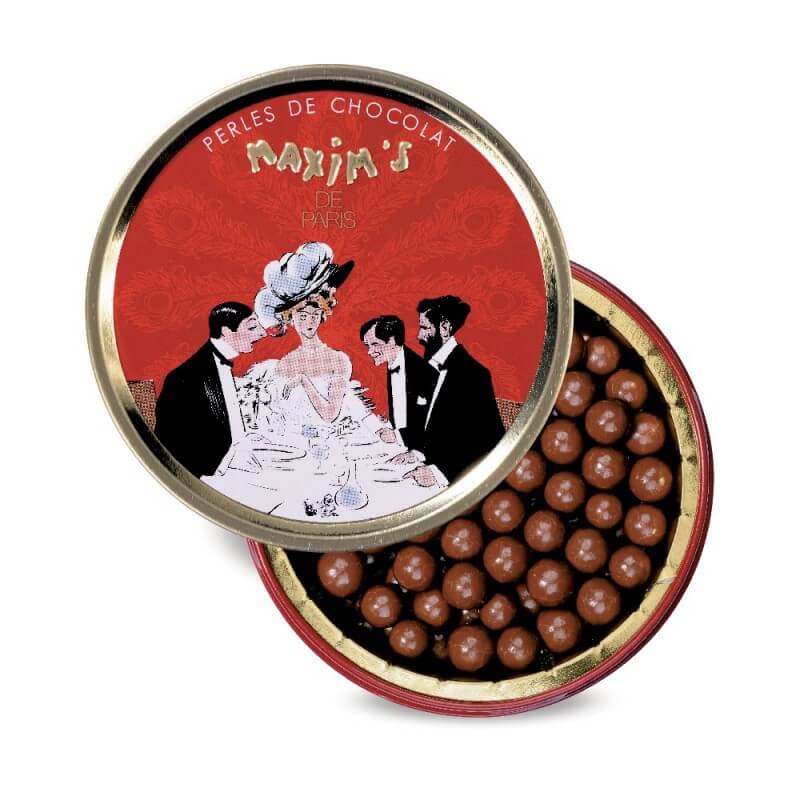 Round Metal Box | Milk Chocolate Pearls