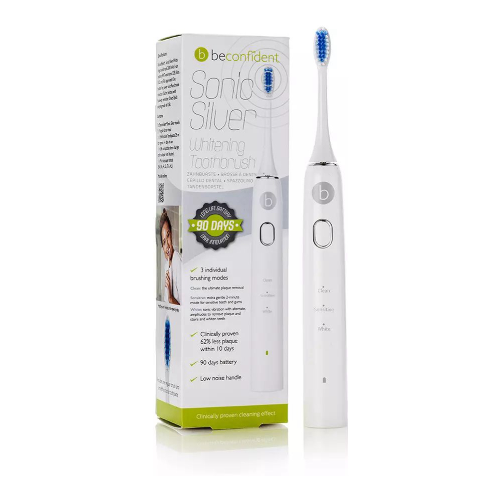 'Sonic Silver Whitening' Electric Toothbrush - White/Silver