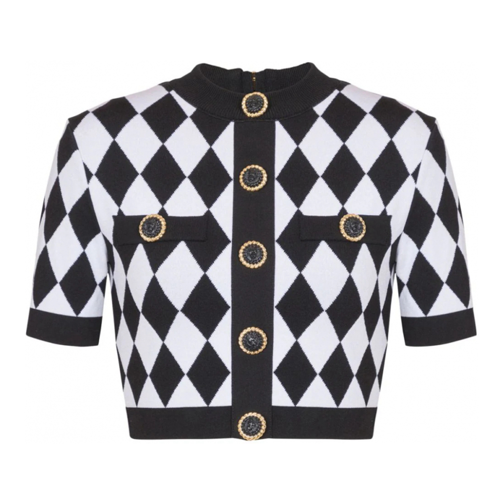 Crop Top 'Diamond Knitted' pour Femmes