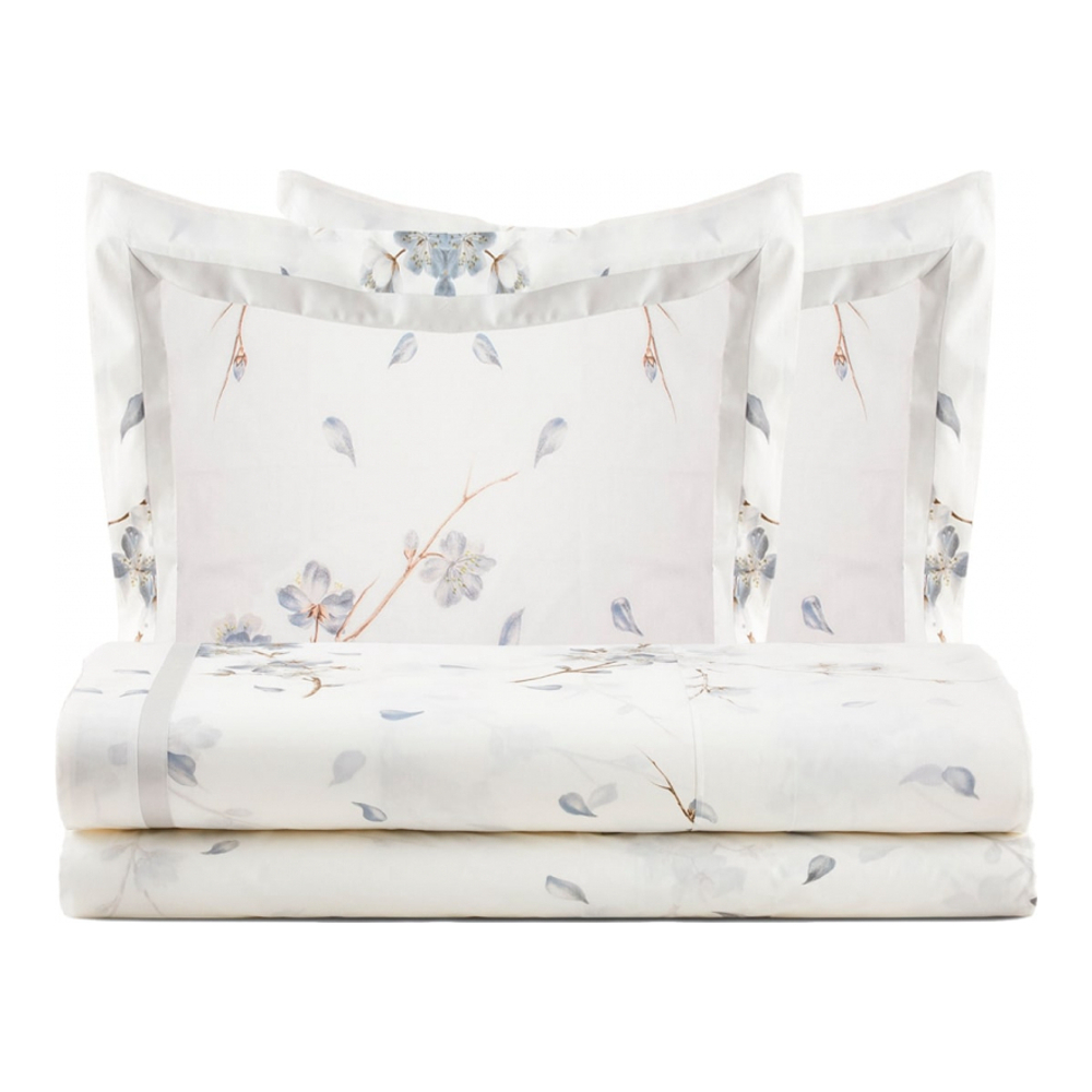Fiori Di Pesco Duvet Cover Set, Grey Perla